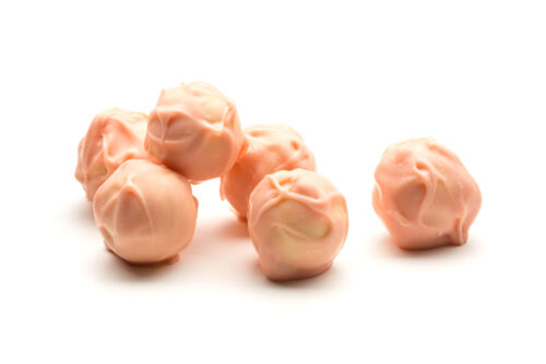 six handmade prosecco ruffles in white chocolate
