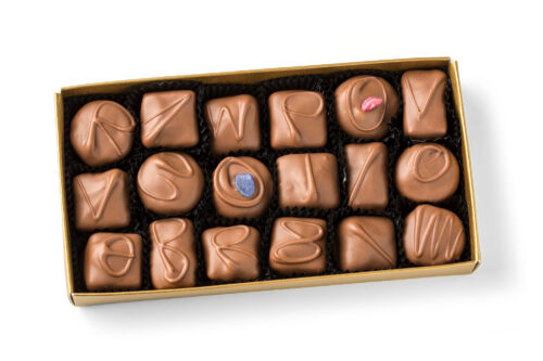 creams and fudge hand dipped in milk chocolate