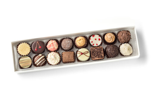 chocolate truffles, creams and pralines