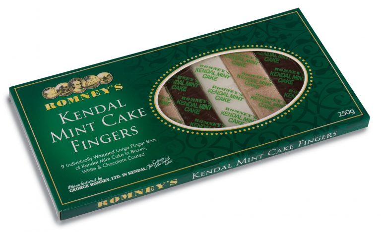 Romneys kendal mint cake selection, white, brown and chocolate covered