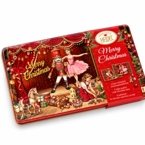 Heidel Ballerina & Nutcracker tin containing chocolate bars